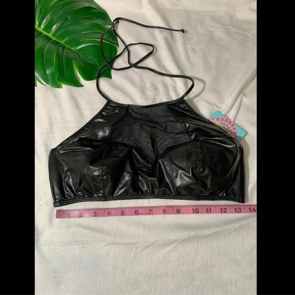 NWT $90 Luli Fama Thunderball Mesh Cutout Bikini Halter Top‎ [SZ XL ] - Picture 3 of 8